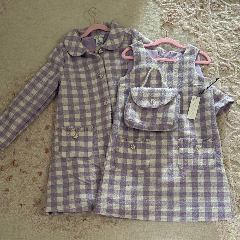 Rachel Zoe Tweed Dress Coat and purse